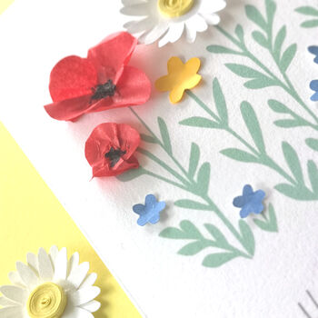 Happy Birthday Paper Wild Flower Card, 4 of 7
