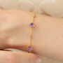 Pink Sapphire And Amethyst Bracelet In Sterling Silver And Gold Vermeil, thumbnail 8 of 11