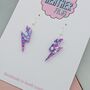 Lilac Lightning Bolt Earrings Small And Large, thumbnail 6 of 10