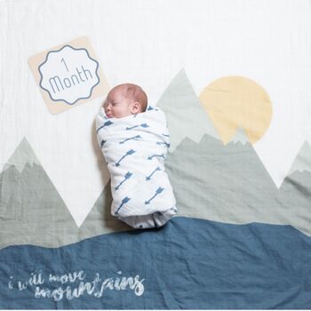 Mountain Swaddle With Milestone Cards Baby Gift Set, 3 of 7