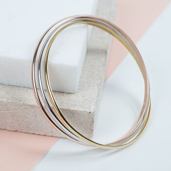 Three Colour Gold Russian Wedding Bangle, 2 of 4
