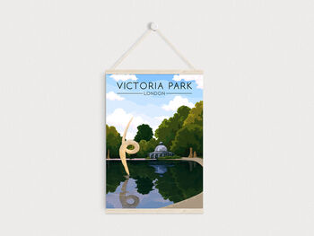 Victoria Park London Travel Poster Art Print, 5 of 7