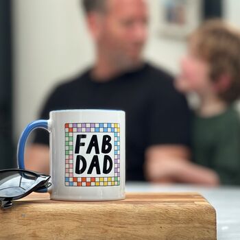 Bright Checkered Fab Dad Mug, 5 of 6