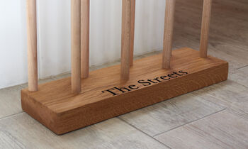 Engraved Wooden Floor Boot Rack, 3 of 12