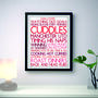 Personalised 'Favourite Things' Framed Print: Reds, thumbnail 4 of 6
