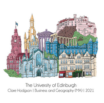 Edinburgh Graduation Skyline Personalised Card, 5 of 6