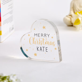 Merry Christmas Heart Acrylic Plaque Gift, 2 of 4