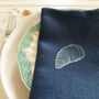 Embroidered Mussel Shell Linen Napkins, thumbnail 3 of 4
