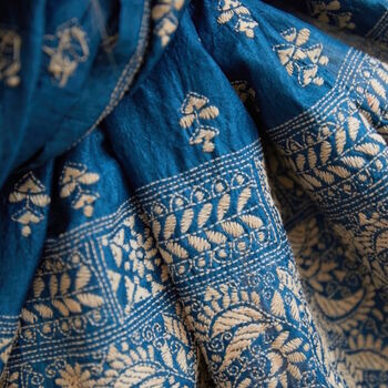 Hand Embroidered Silk Pashmina Shawl, 5 of 8