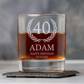 Personalised Birthday Crest Glass Tumbler, 4 of 8