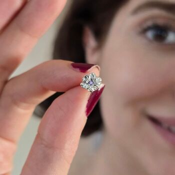 Amethyst February Violet Birthflower Stud Earrings, 2 of 5