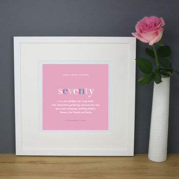Personalised 70th Birthday Print And Mount, 6 of 7