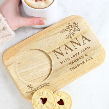 Gift For Women Personalised Floral Wooden Coaster Tray, 4 of 7