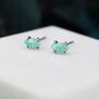 Extra Tiny Green Opal Marquise Stud Earrings, thumbnail 6 of 12