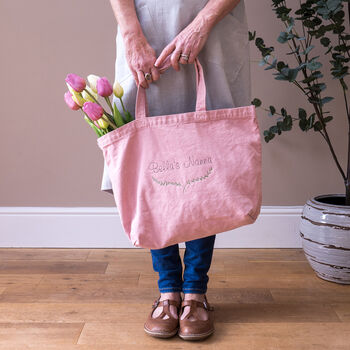 Personalised Botanical Embroidered Cotton Tote Bag, 2 of 6