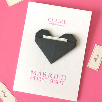 Married At First Sight Style Origami Heart Card, 2 of 6