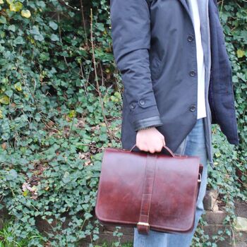 Handmade Leather Briefcase Darwin, 12 of 12