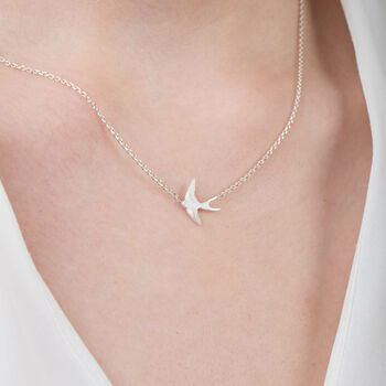 Swallow Necklace In Solid 925 Sterling Silver, 4 of 8