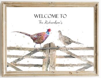 Personalised Home Sign Print Pheasants, 2 of 5