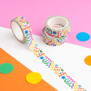 Colourful Patterned Washi Tape Set Of Three, 3 of 4