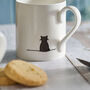 Sitting Cat Mug, Fine Bone China, thumbnail 2 of 5