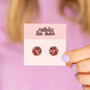 Mini Round Stud Earrings In Rose Gold Sparkle, thumbnail 1 of 4