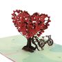 Pop Up 3D Valentines Heart Cycle Card, thumbnail 1 of 5