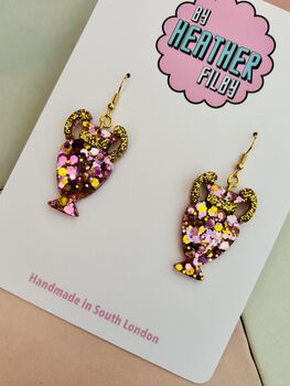 Vase Glitter Earrings / Interior Design Gift / Novelty Art Jewellery / Fun Accessories, 2 of 5