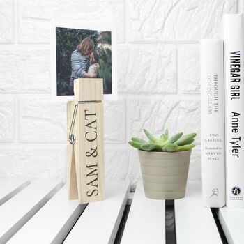 Personalised Wooden Peg Photo Holder, 6 of 9