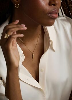 Gold Plated Sterling Silver Cornicello Necklace 14–22', 4 of 6