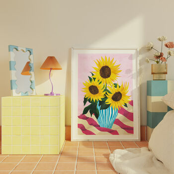 Colourful Sunflowers Still Life Print, 3 of 9