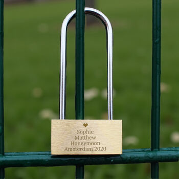 Personalised Heart Motif Any Message Padlock Gift, 2 of 4