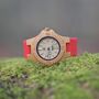 Nalu Small Bamboo Watch With Red Cork Strap, thumbnail 2 of 10