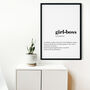 Framed Girl Boss Definition Typography Print, thumbnail 1 of 5