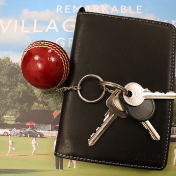Personalised Vintage Miniature Cricket Ball Keyring, 6 of 12