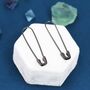 Sterling Silver Safety Pin Pull Through Drop Earrings, thumbnail 4 of 10