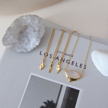 Gold Vermeil Thunderbolt Icon Necklace, 2 of 4