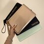 Personalised Saffiano Leather Clutch Bag Zip Pouch, thumbnail 6 of 9