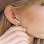 Gili Sea Turtle Turquoise Silver Stud Earrings, thumbnail 5 of 12