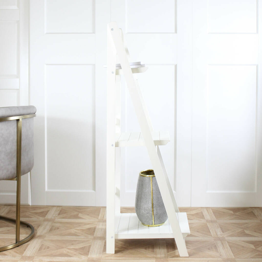 white bathroom ladder shelf by marquis & dawe