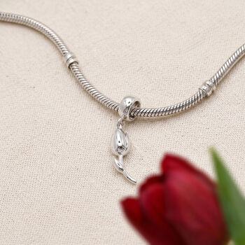 Tulip Solid Silver Charm, 3 of 8