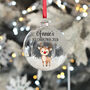 Rudolph Baby's 1st Christmas Snow Filled Glass Bauble Decoration, thumbnail 1 of 2