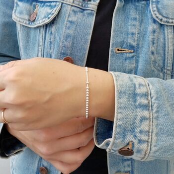 Sterling Silver 21st Birthday 21 Beads Slider Bracelet, 3 of 6