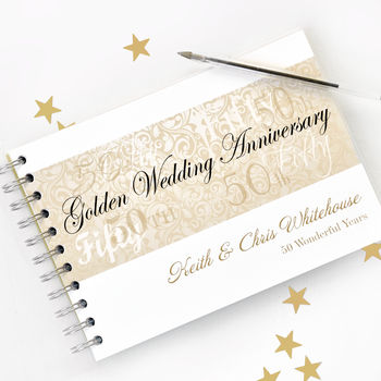 Personalised Golden Wedding Anniversary Guestbook, 6 of 10