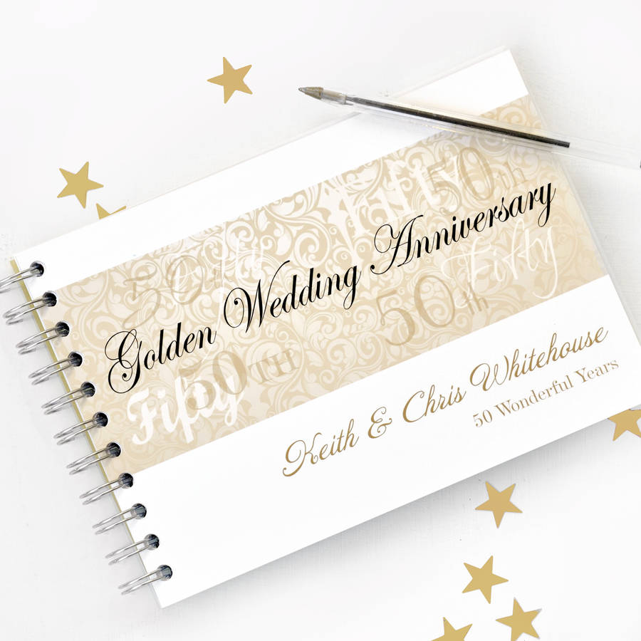 Personalised Golden Wedding Anniversary Guestbook By ...