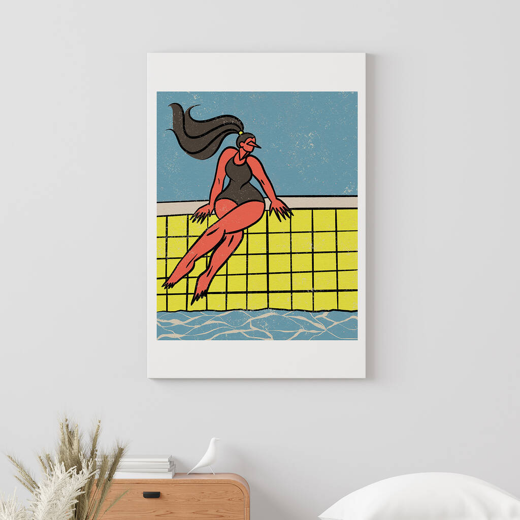 Lady By The Pool Fine Art Print, 1 of 3