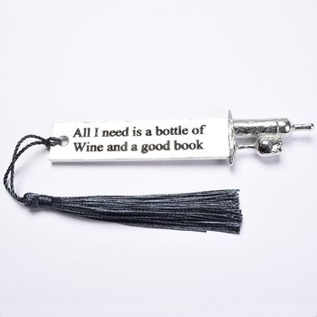 Personalised Engraved Pewter Wine Lovers Bookmark, 3 of 8