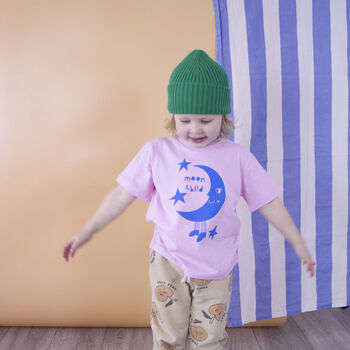 Cosmic Moon Child Kid's Organic T Shirt, 3 of 6