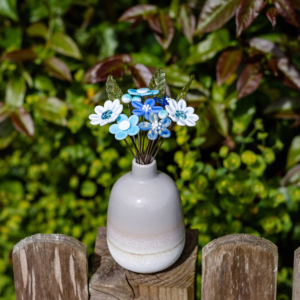 It's A Boy Blue Glass Flower Bouquet, 1 of 6