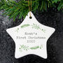 Personalised Christmas Holly Ceramic Star Decoration, thumbnail 4 of 4